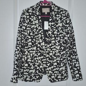 Banana Republic Floral black and white blazer Size 8 NWT
